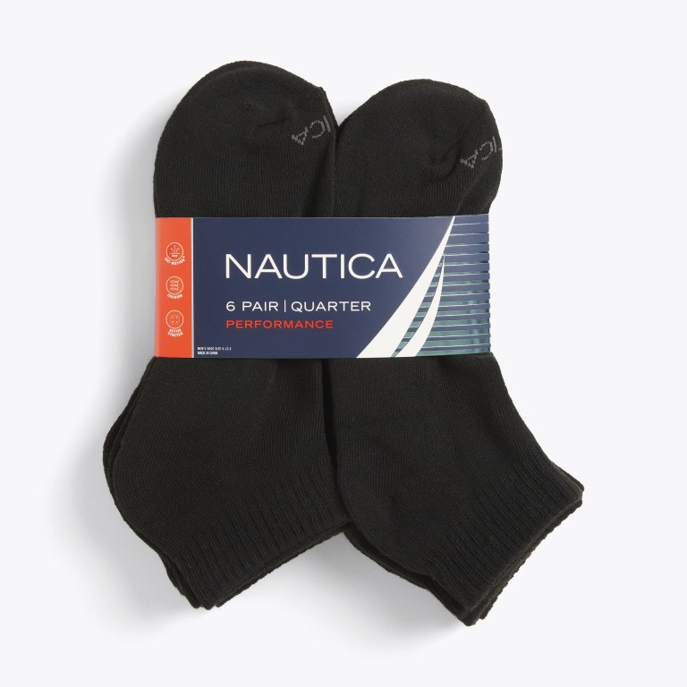 Nautica Atléticos Core Quarter , 6-pack Negras | byHpEDS0