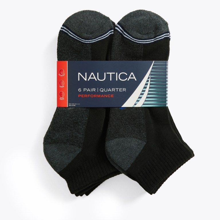 Nautica Atléticos Logo Quarter , 6-pack Negras | VYXJL1GT