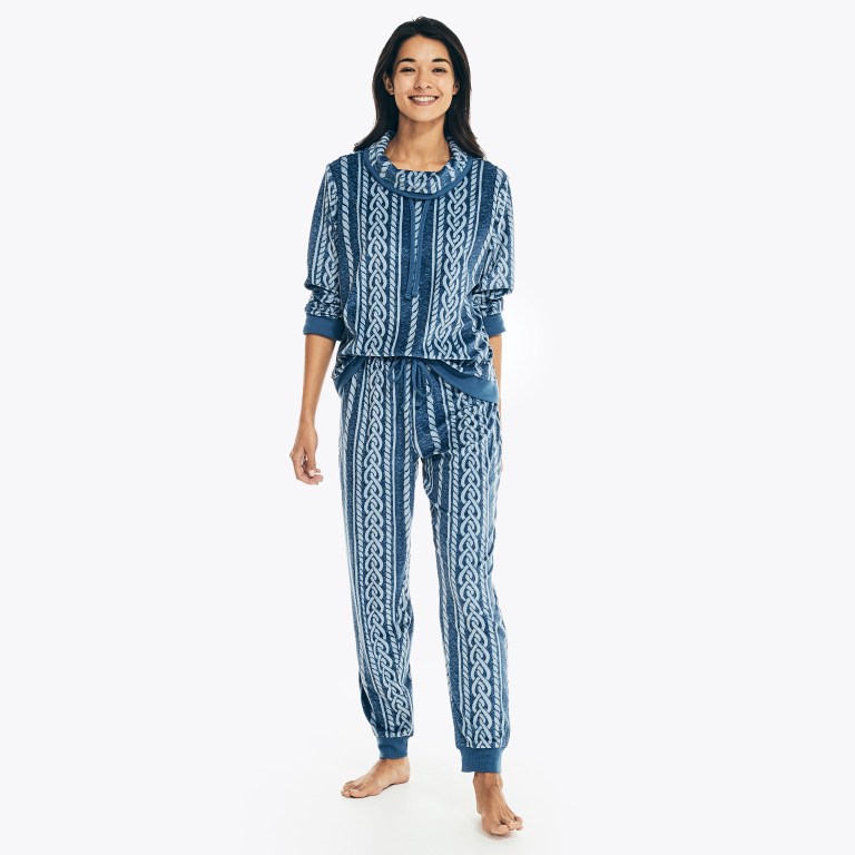 Nautica Cable-knit Pajama Set Azules Amarillo | Add5FFUz