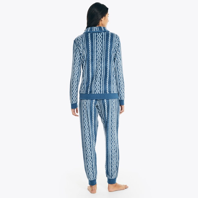 Nautica Cable-knit Pajama Set Azules Amarillo | KmoQoqKt