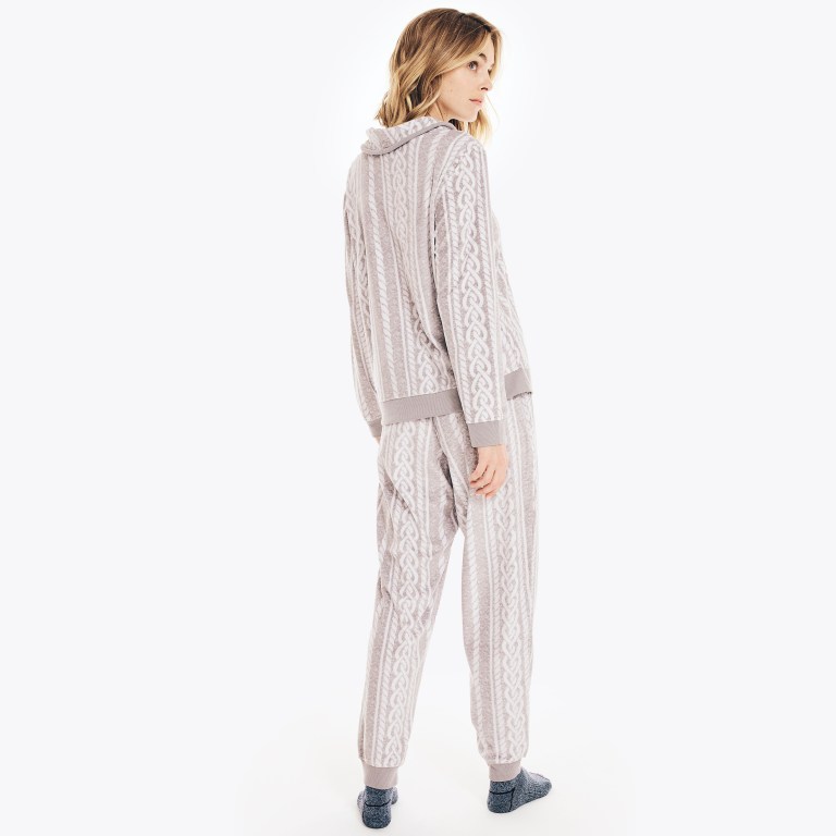 Nautica Cable-knit Pajama Set Negras | C8ii4NG5