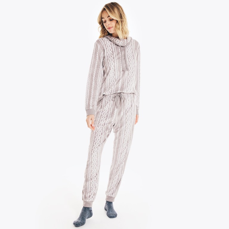 Nautica Cable-knit Pajama Set Negras | MBijoys6