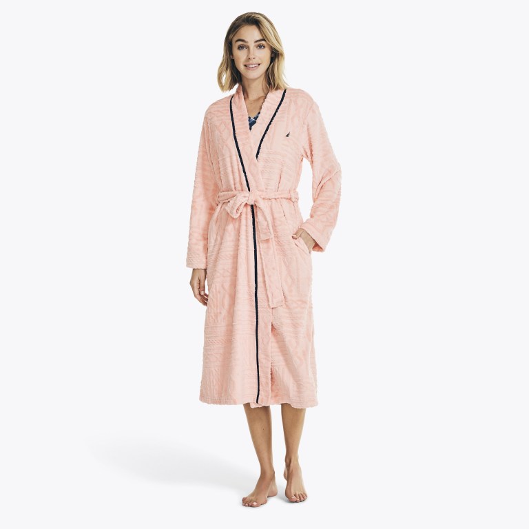 Nautica Cable-knit Robe Burdeos | ZCqlp3Jr