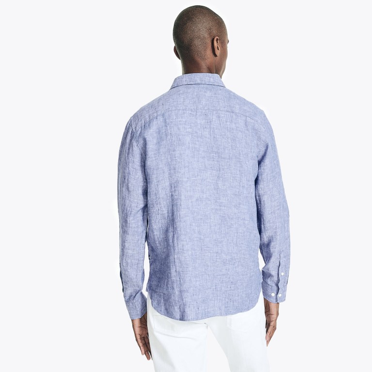 Nautica Classic Fit Linen Azules | 6gzNj9wA