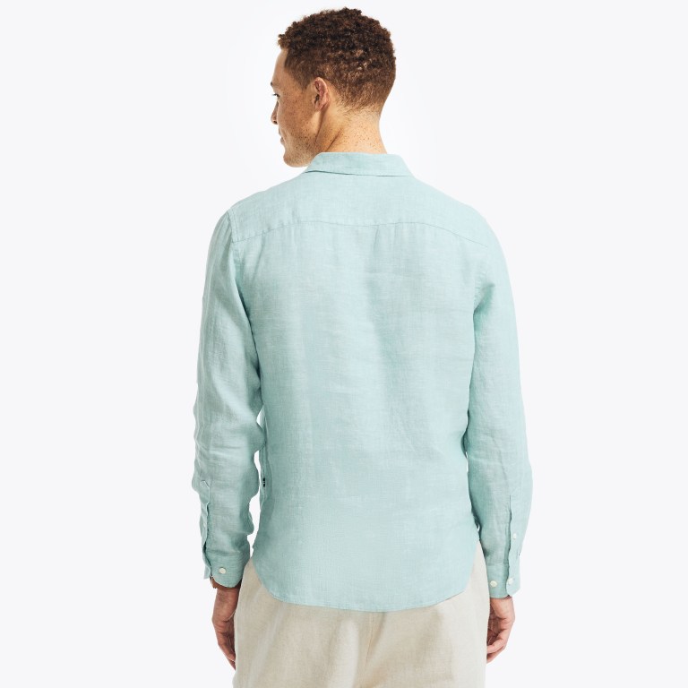 Nautica Classic Fit Linen Azules | HFDR7RzY