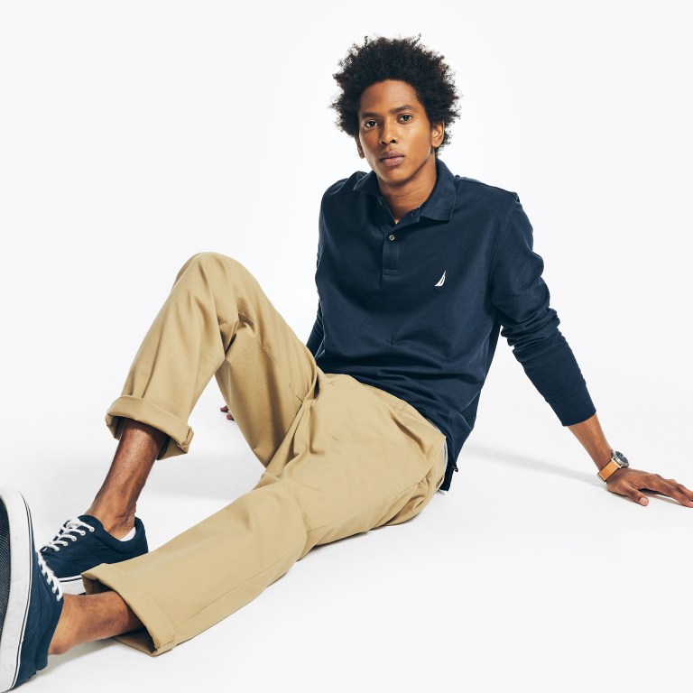 Nautica Classic Fit Long-sleeve Deck Azul Marino | nKBk8cSX