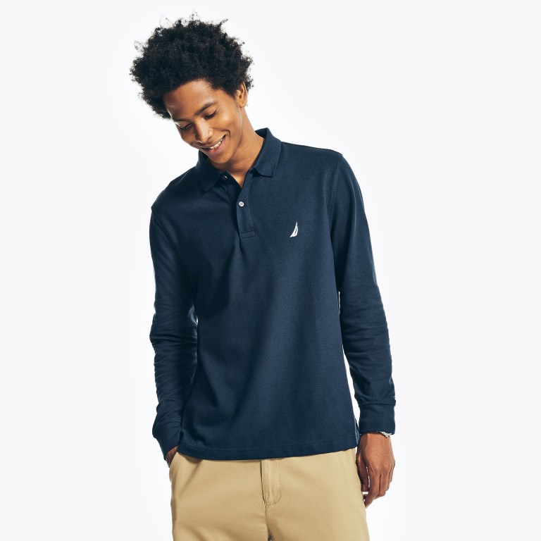 Nautica Classic Fit Long-sleeve Deck Azul Marino | nKBk8cSX