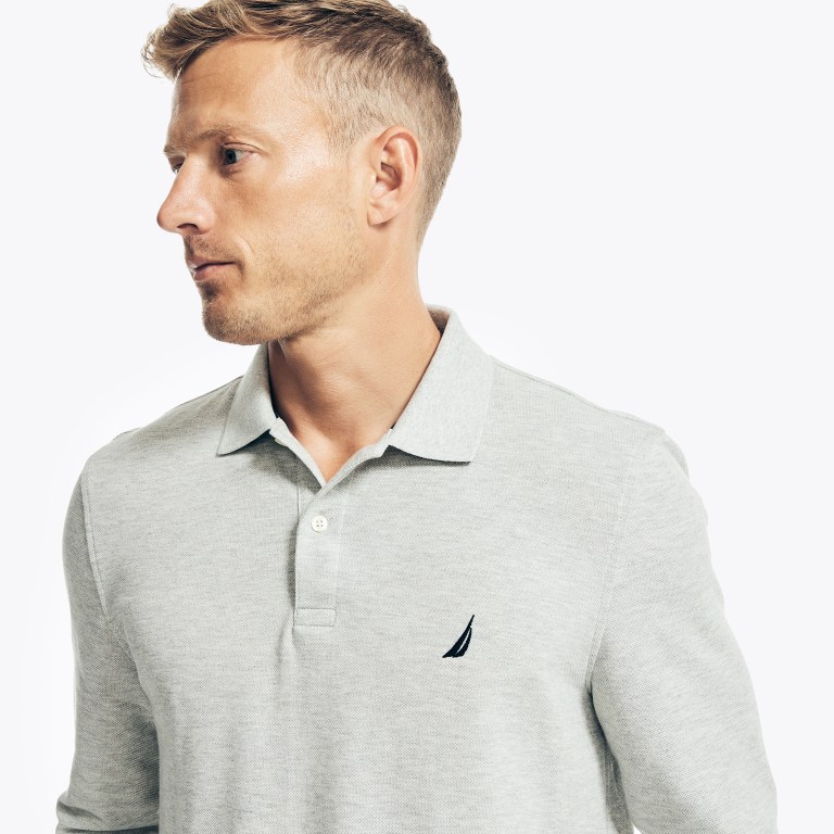 Nautica Classic Fit Long-sleeve Deck Gris | Mo7jsrlD