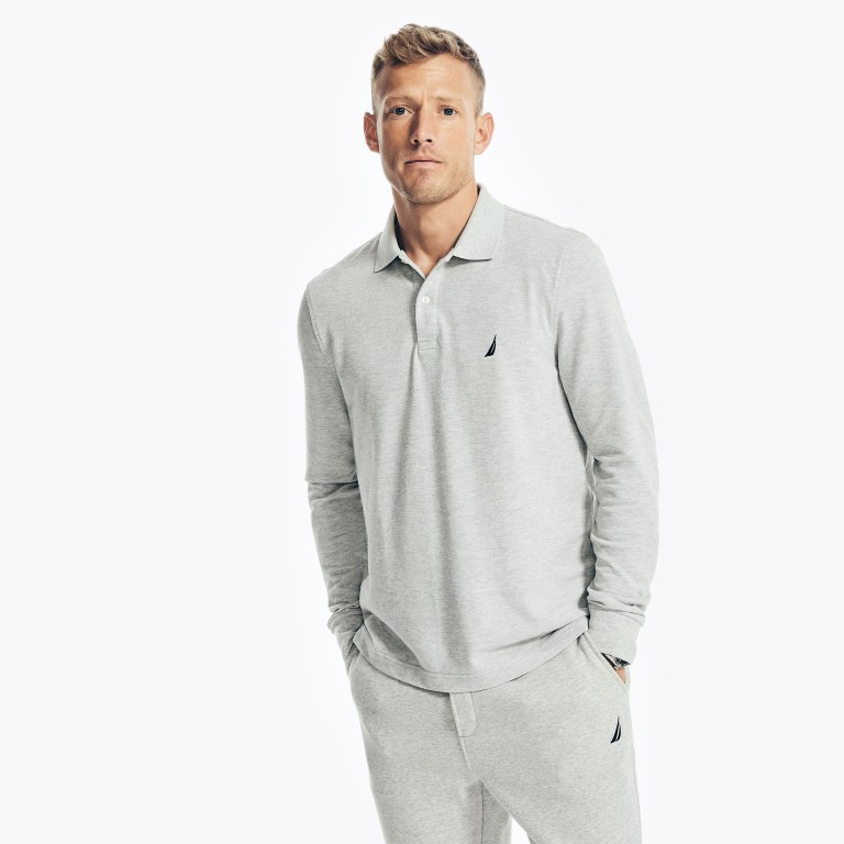 Nautica Classic Fit Long-sleeve Deck Gris | Mo7jsrlD