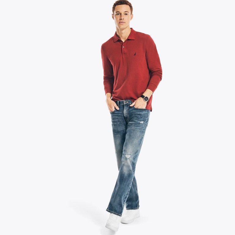 Nautica Classic Fit Long-sleeve Deck Rojas | tXYXzP1D