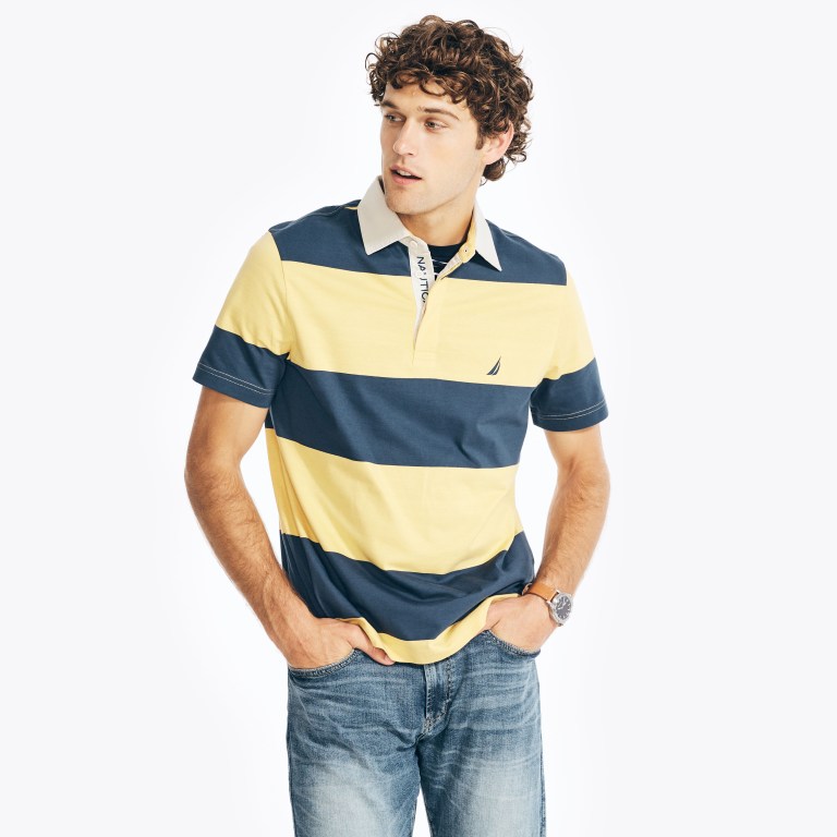 Nautica Classic Fit Rugby Striped Amarillo | YbMXN07P