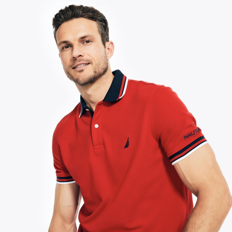 Nautica Classic Fit Solid Rojas | hsCRnAzD