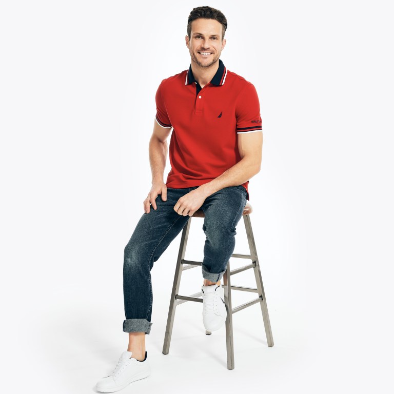 Nautica Classic Fit Solid Rojas | hsCRnAzD