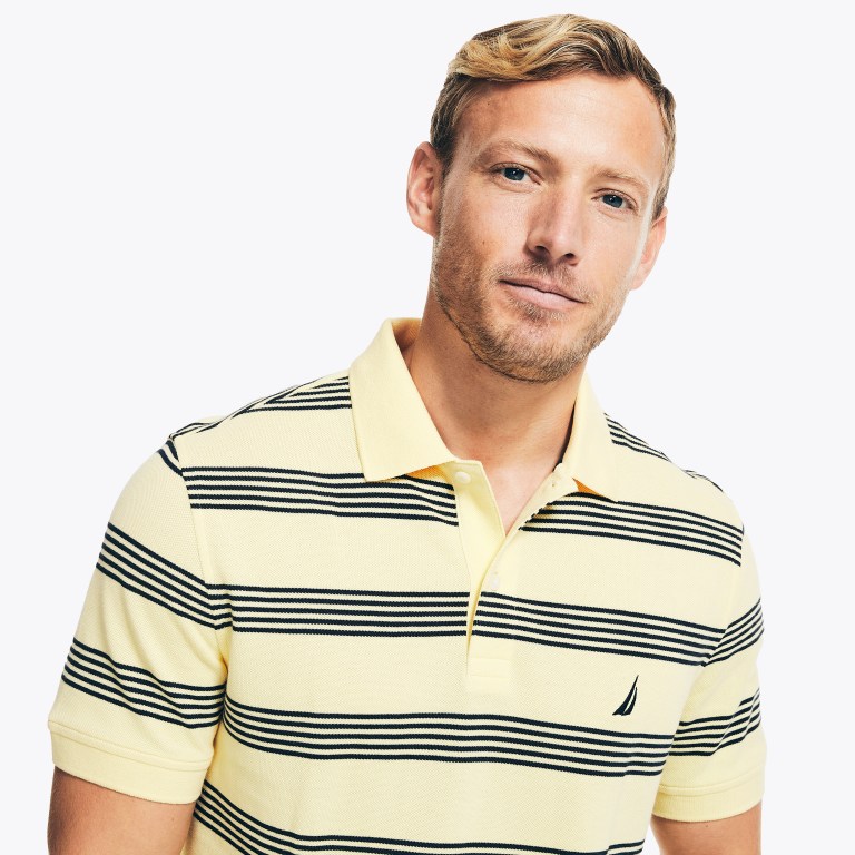 Nautica Classic Fit Striped Deck Amarillo | VGeRVIa5