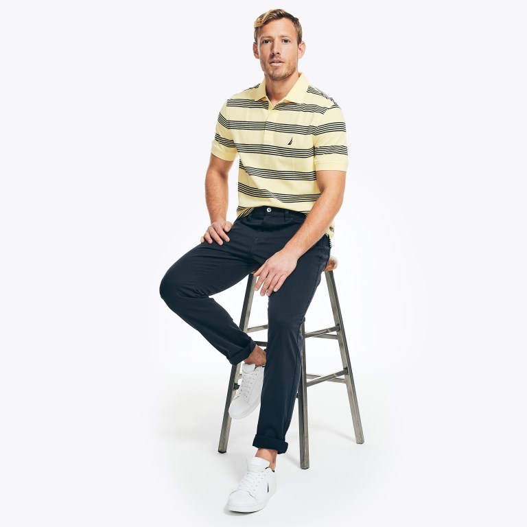 Nautica Classic Fit Striped Deck Amarillo | VGeRVIa5