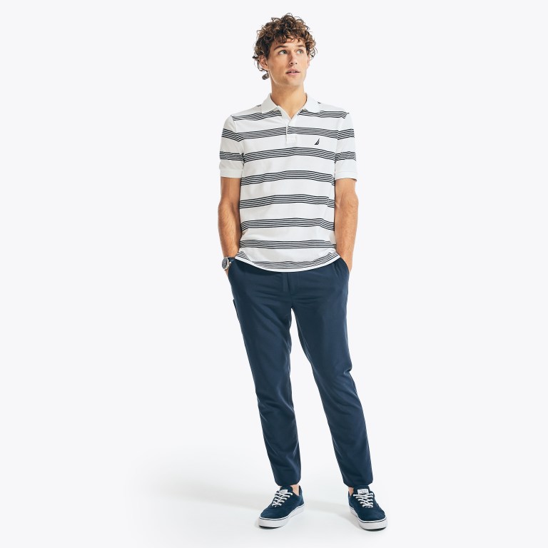 Nautica Classic Fit Striped Deck Blancas | tISPGEJj