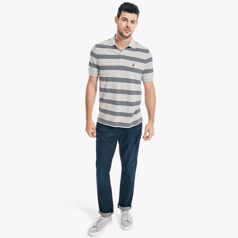 Nautica Classic Fit Striped Deck Gris | 0txacxe4