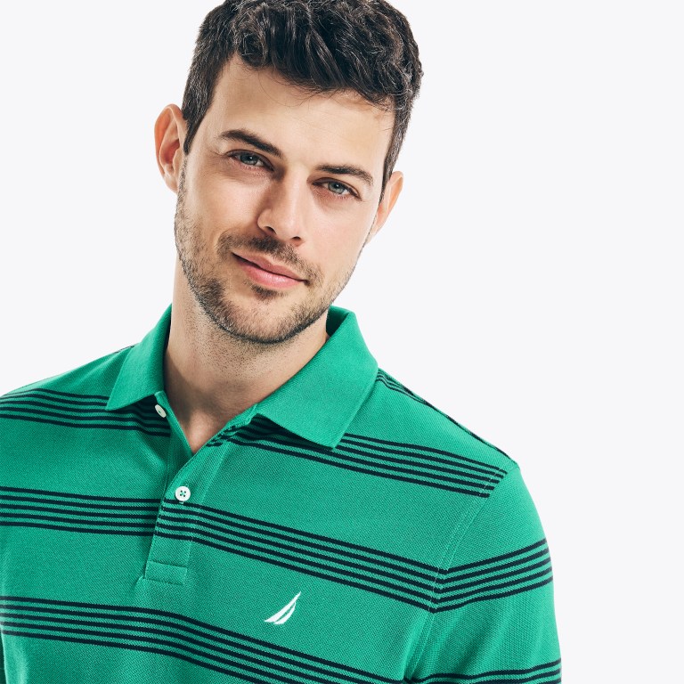 Nautica Classic Fit Striped Deck Verde | xkWrIdJp