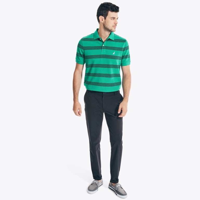 Nautica Classic Fit Striped Deck Verde | xkWrIdJp