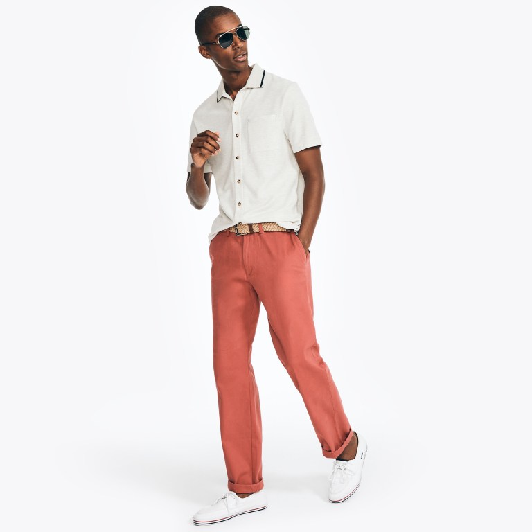 Nautica Classic Fit Twill Rojas | GP6waG7B