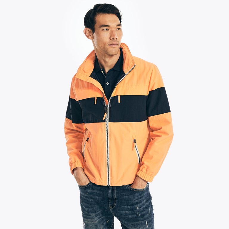 Nautica Colorblock Encapuchado Naranjas | RMqP5d3a