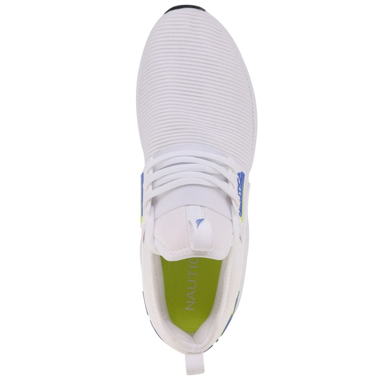 Nautica Embossed Striped Logo Mesh Blancas Azules | GDFR6Ti5