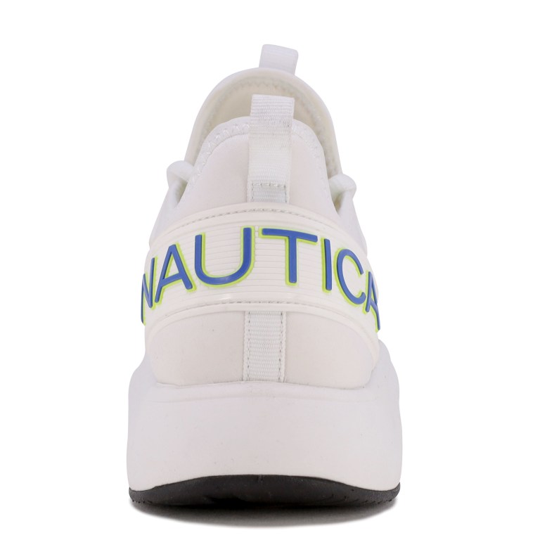 Nautica Embossed Striped Logo Mesh Blancas Azules | GDFR6Ti5