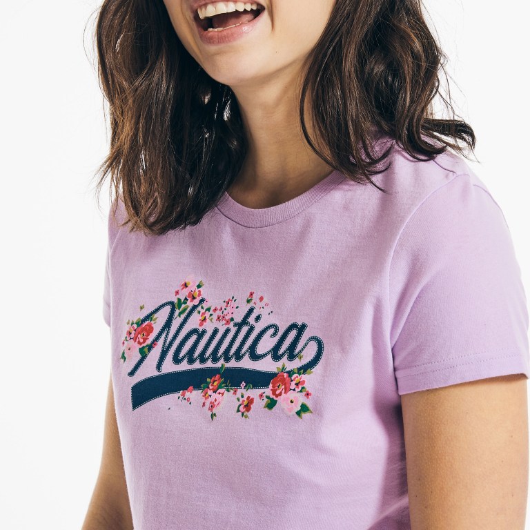 Nautica Floral Logo Estampadas Moradas | Eq3iUED7