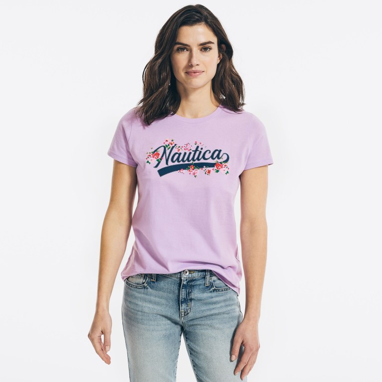 Nautica Floral Logo Estampadas Moradas | Eq3iUED7