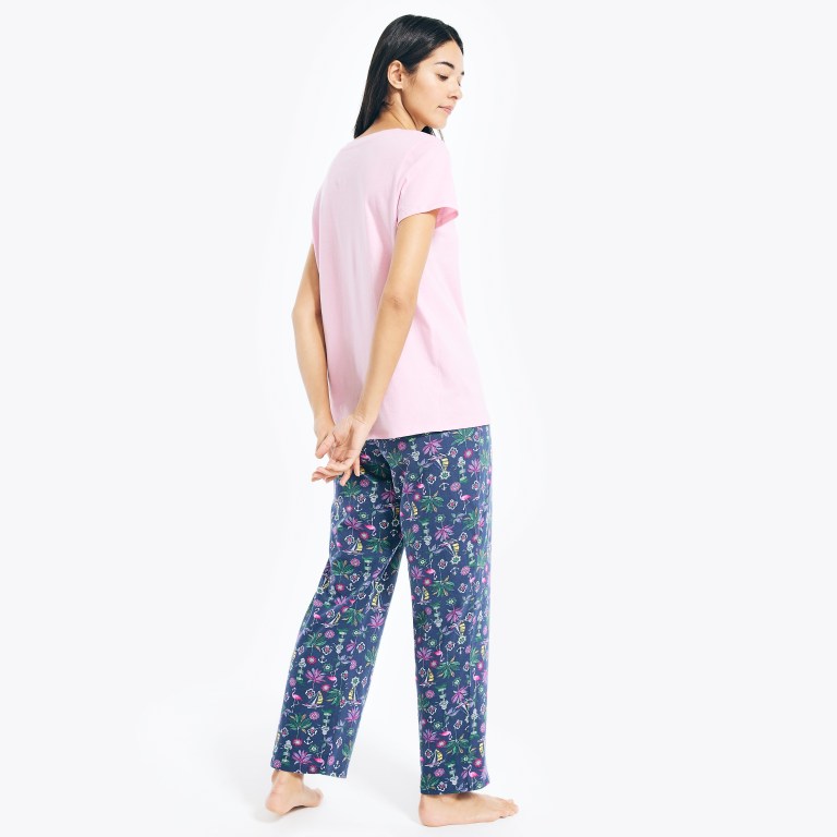 Nautica Floral Print Pajama Set Azul Marino | 8hdTR6Kt