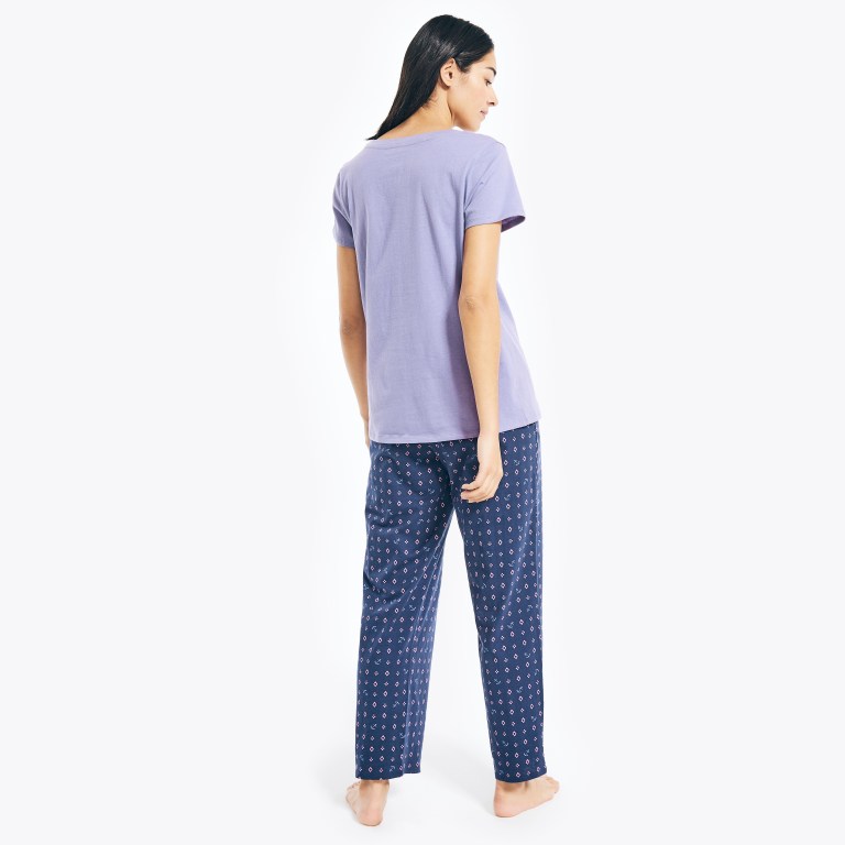 Nautica Floral Print Pajama Set Indigo Azules | sGIUEiWn