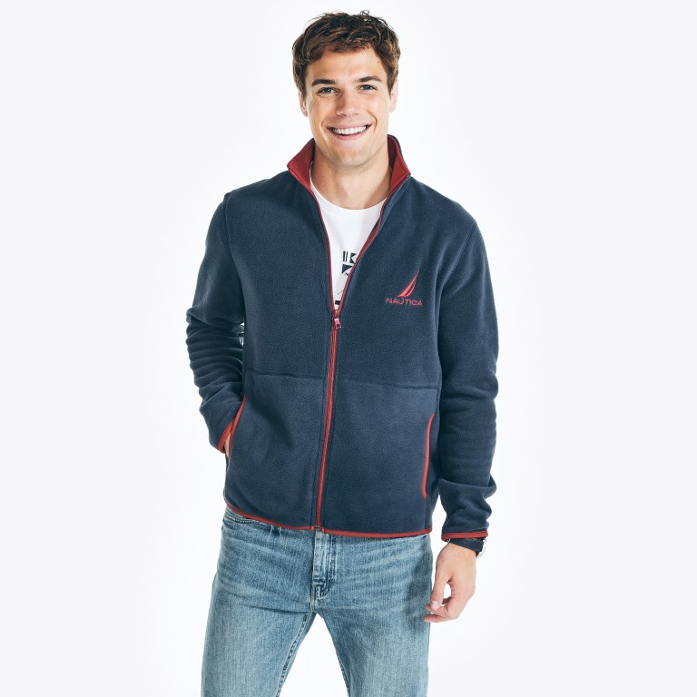 Nautica Full-zip Nautex Fleece Azul Marino | YwEFlyzo