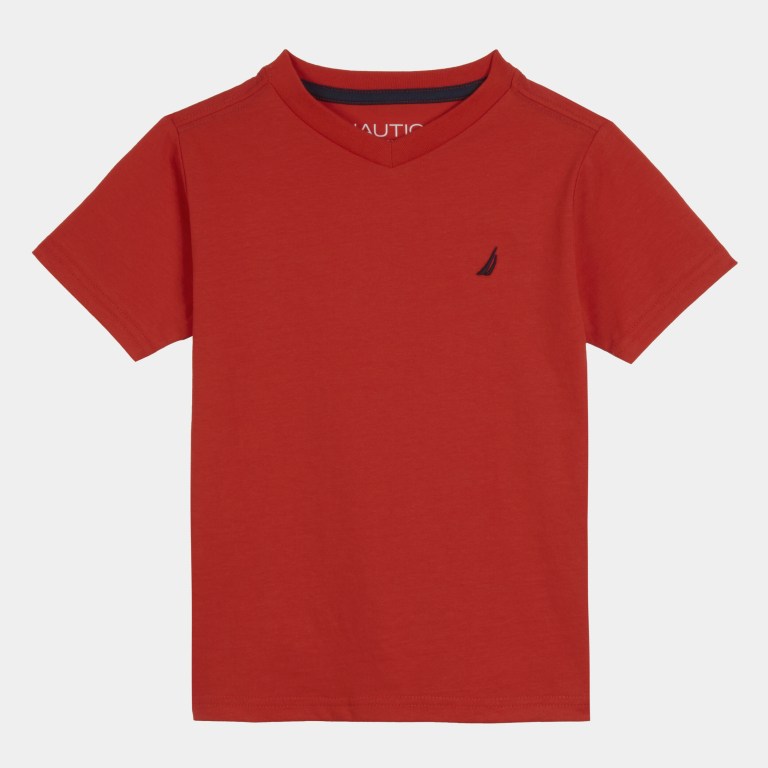 Nautica J-class Logo V-neck (8-20) Rojas | knEE6sy7