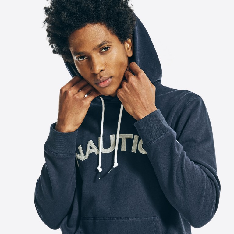 Nautica Logo Pullover Hoodie Azul Marino | 2dxHFTxf