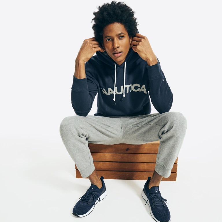 Nautica Logo Pullover Hoodie Azul Marino | 2dxHFTxf