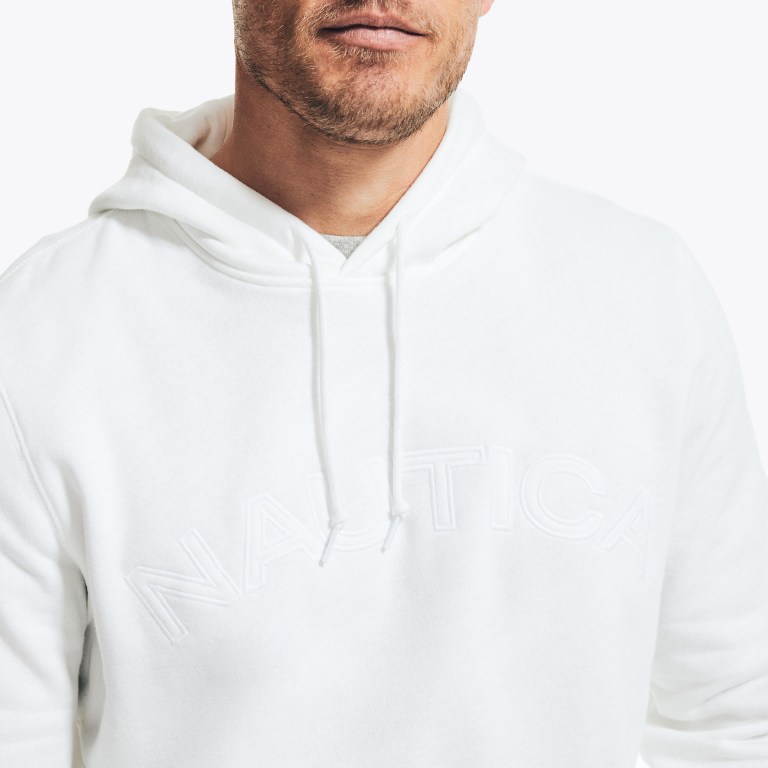 Nautica Logo Pullover Hoodie Blancas | 5rfyANI6