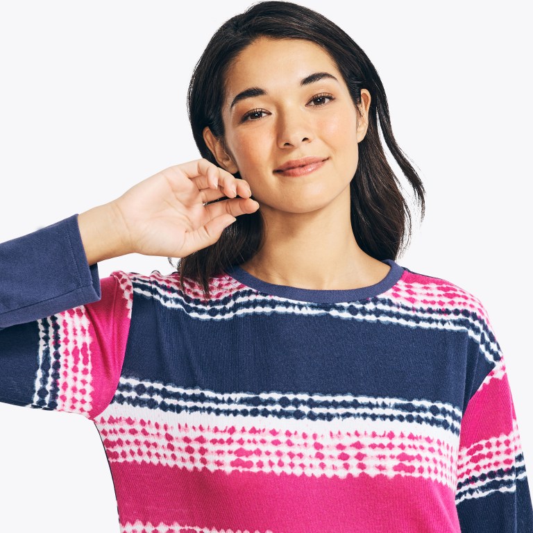 Nautica Long-sleeve Striped Sleep Turquesa Claro | k4FiWLQn