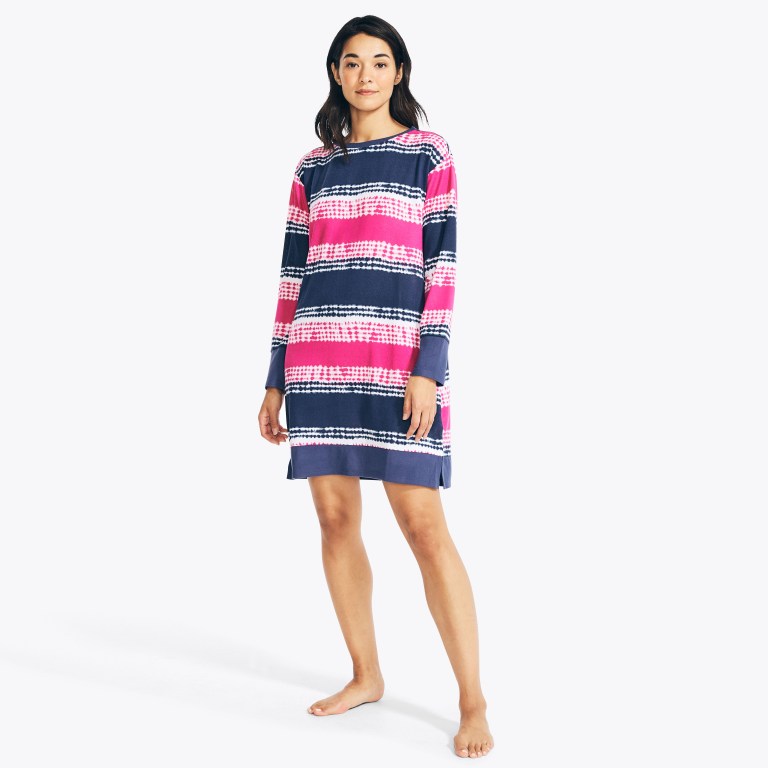 Nautica Long-sleeve Striped Sleep Turquesa Claro | k4FiWLQn