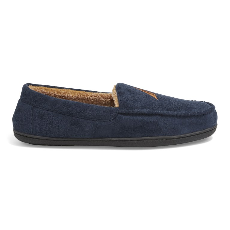 Nautica Microsuede Fleece Forro Slippers Azul Marino | mGk3pvck