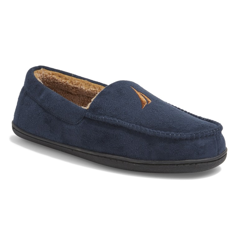 Nautica Microsuede Fleece Forro Slippers Azul Marino | mGk3pvck