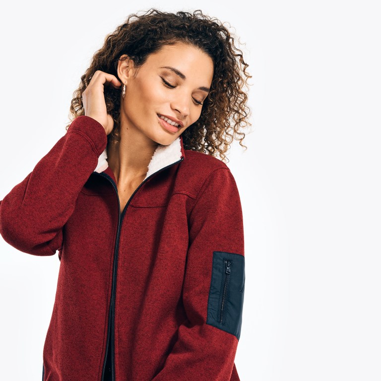 Nautica Mock-neck Fleece Rojas | qp5jHox6