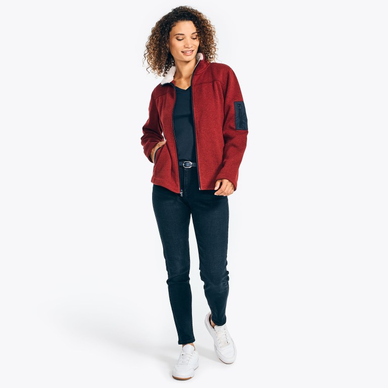 Nautica Mock-neck Fleece Rojas | qp5jHox6