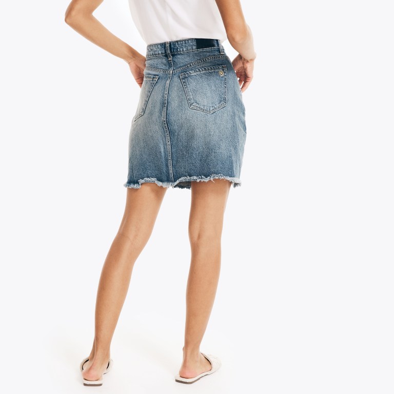 Nautica Nautica Co. Asymmetrical Denim Skirt Azules | 83Bt91Mk