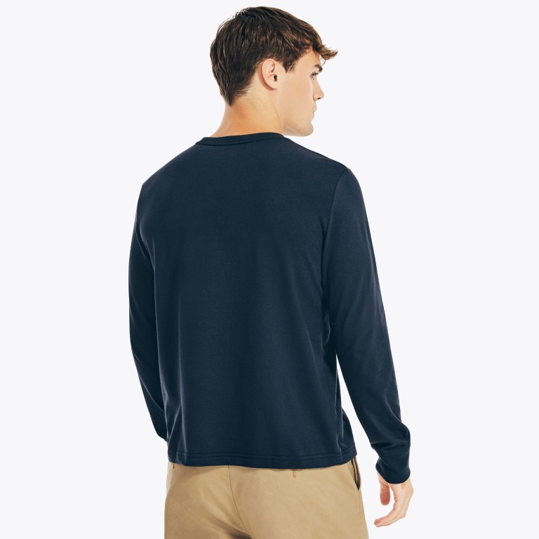 Nautica Nautica Co. Sustainably Crafted Estampadas Long-sleeve Azul Marino | hN7kO1iR