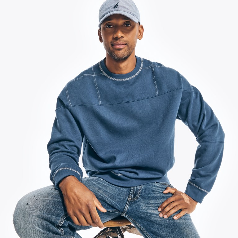 Nautica Nautica Co. Sustainably Crafted Crewneck Azules | uTwf1wIR