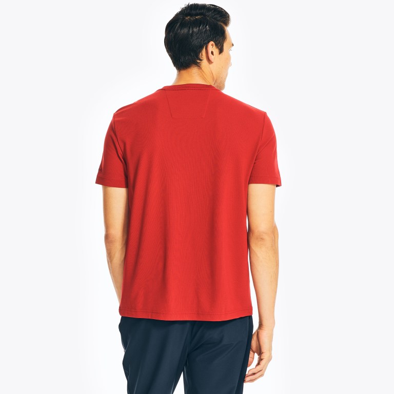 Nautica Navtech Chest-stripe Crewneck Rojas | Hn1zUEfl