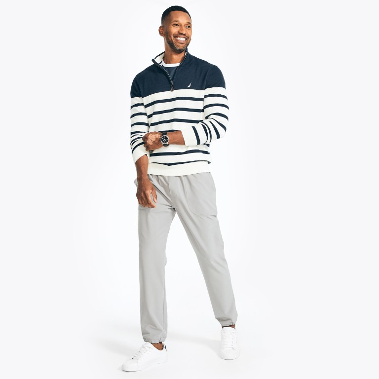 Nautica Navtech Striped Quarter-zip Azul Marino | NplFhm6F