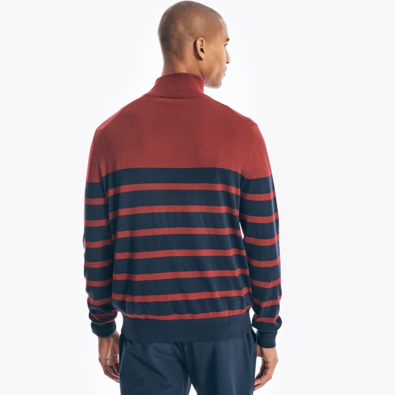 Nautica Navtech Striped Quarter-zip Rojas | NXLFHw8p