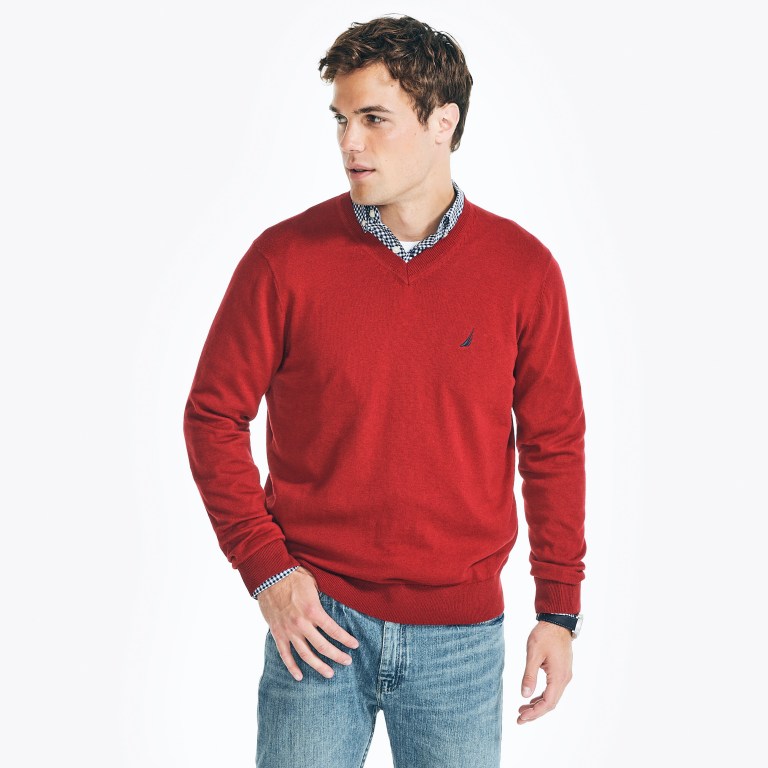 Nautica Navtech V-neck Rojas | 9MBvAKus