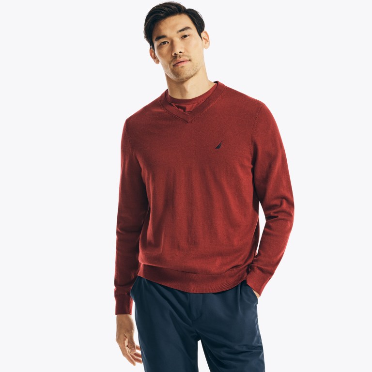 Nautica Navtech V-neck Rojas | KvN3rqRJ